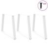 V-Shape Dining Table Legs - White Steel (3 pcs) 100x(72-73.3) cm