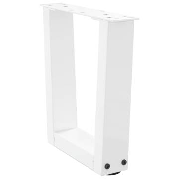 V-Shape Dining Table Legs (2 pcs) - White Steel 40x(30-31.3) cm