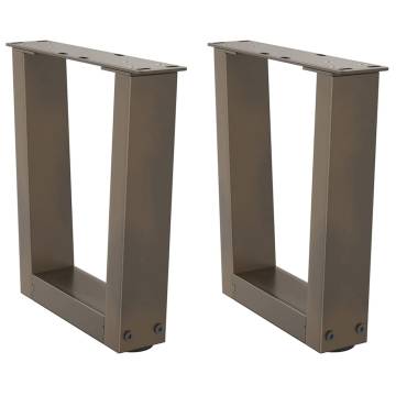 V-Shape Dining Table Legs - Natural Steel | 2 pcs 40x30 cm