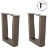 V-Shape Dining Table Legs - Natural Steel | 2 pcs 40x30 cm