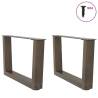 V-Shape Dining Table Legs - 2 pcs Natural Steel | Hipomarket