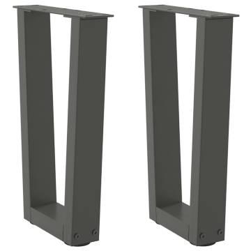 V-Shape Dining Table Legs - Anthracite Steel (2 pcs)