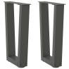 V-Shape Dining Table Legs - Anthracite Steel (2 pcs)