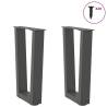 V-Shape Dining Table Legs - Anthracite Steel (2 pcs)