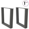 V-Shape Dining Table Legs - 2 pcs Anthracite Steel | Hipo Market