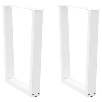 V-Shape Dining Table Legs - White Steel (2 pcs) | Hipomarket