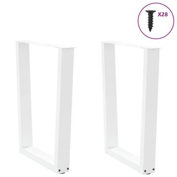 V-Shape Dining Table Legs - White Steel (2 pcs) | Hipomarket