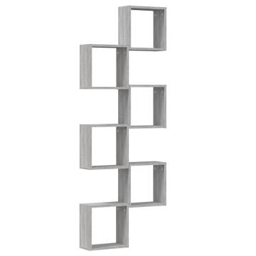 Wall Cube Shelves 6 pcs Grey Sonoma - Stylish Storage Solution