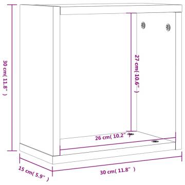 Wall Cube Shelves 6 pcs Grey Sonoma - Stylish Storage Solution