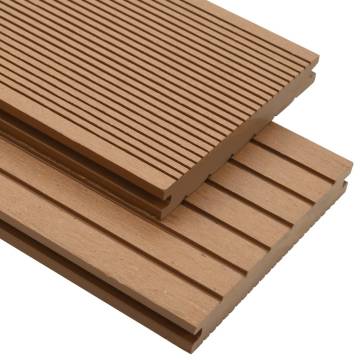 WPC Solid Decking Boards 10 m² - Teak | Hipomarket UK