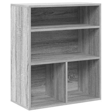 Stylish Grey Sonoma Book Cabinet - 60x30x71.5 cm