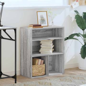 Stylish Grey Sonoma Book Cabinet - 60x30x71.5 cm