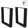 V-Shape Dining Table Legs - Black Steel, 60x(42-43.3) cm