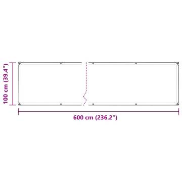 Clear Tarpaulin with Eyelets 1x6m - Durable Polyethylene