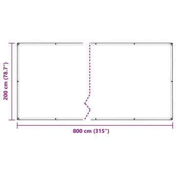 Clear Tarpaulin with Eyelets 2x8m Polyethylene - Durable Protection