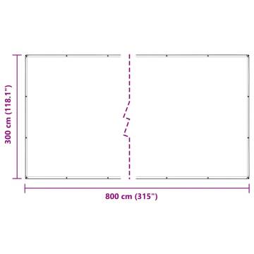 Durable Clear Tarpaulin with Eyelets 3x8 m - Polyethylene