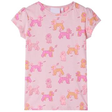 Kids' Short Sleeve Pyjamas - Light Pink Dog Print | HipoMarket