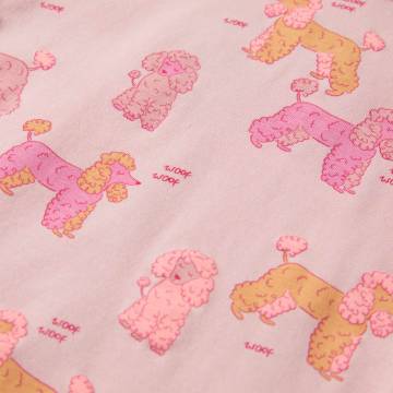 Kids' Short Sleeve Pyjamas - Light Pink Dog Print | HipoMarket