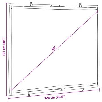 Projection Screen Wall-Hanging 60 Inch 4:3 | HipoMarket UK