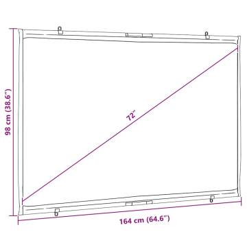 72 Inch 16:9 Wall-Hanging Projection Screen for Movies & Presentations