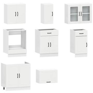 8 Piece Kitchen Cabinet Set Kalmar White - Stylish Storage