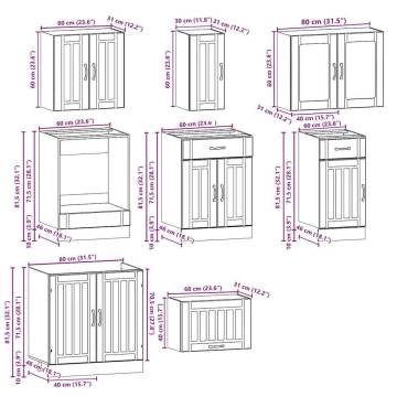 8 Piece Kitchen Cabinet Set Kalmar White - Stylish Storage