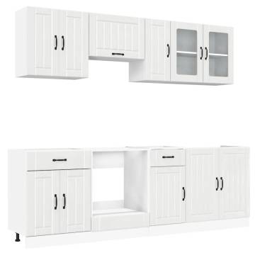 Elegant 8 Piece Kitchen Cabinet Set - Kalmar High Gloss White