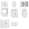 Elegant 8 Piece Kitchen Cabinet Set - Kalmar High Gloss White