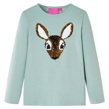 Kids' Long Sleeve T-shirt in Medium Mint - Age 9-10