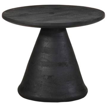 Trendy Black Side Table - Ø50x40 cm Solid Mango Wood