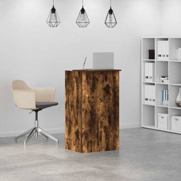 Reception Desk Smoked Oak - Durable Engineered Wood 55x50 cm