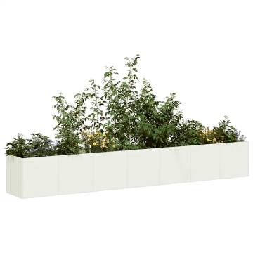 Stylish White Cold-Rolled Steel Planter - 280x40x40 cm