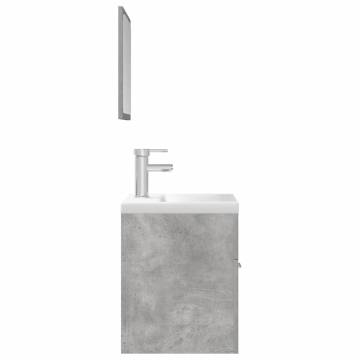 3 Piece Concrete Grey Bathroom Furniture Set | Hipomarket