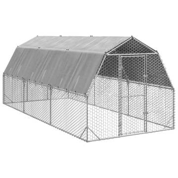 Chicken Run with Roof 2.5x6m | Galvanised Steel - HipoMarket