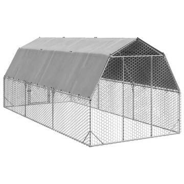 Chicken Run with Roof 2.5x6m | Galvanised Steel - HipoMarket