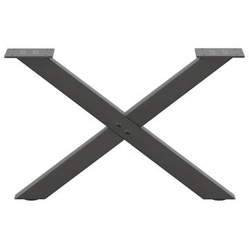 X-Shaped Anthracite Coffee Table Legs - 2 pcs 50x(30-31) cm