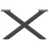 X-Shaped Anthracite Coffee Table Legs - 2 pcs 50x(30-31) cm