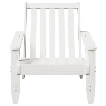 Garden Adirondack Chair - White Solid Pine - 75x77x77 cm