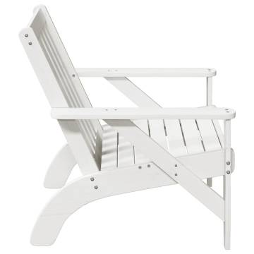 Garden Adirondack Chair - White Solid Pine - 75x77x77 cm