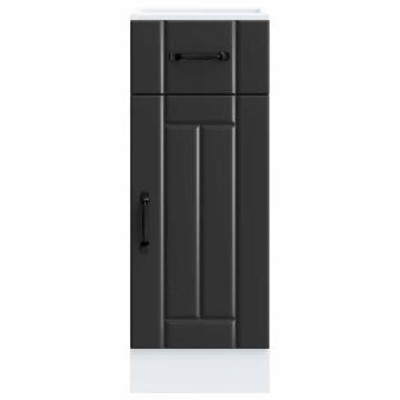 Kitchen Base Cabinet Lucca Black - Durable Storage Solution