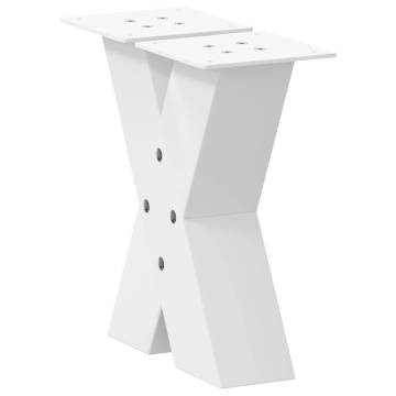 X-Shaped Coffee Table Legs - Durable White Steel | Hipomarket UK