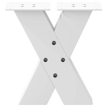 X-Shaped Coffee Table Legs - Durable White Steel | Hipomarket UK