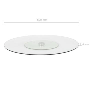 Rotating Serving Plate - 60 cm Tempered Glass | Hipomarket UK