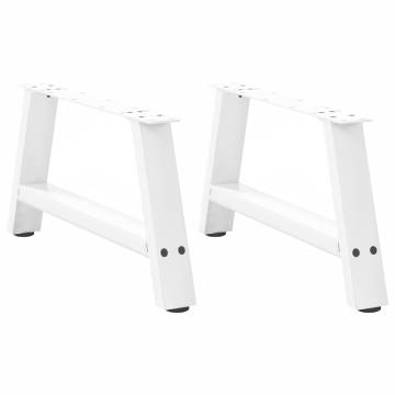 A-Shaped Coffee Table Legs - 2 pcs White Steel | HipoMarket