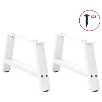 A-Shaped Coffee Table Legs - 2 pcs White Steel | HipoMarket