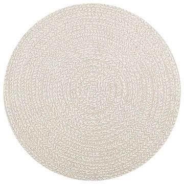 ZIZUR Cream Rug Ø 120 cm - Jute Look for Indoor & Outdoor