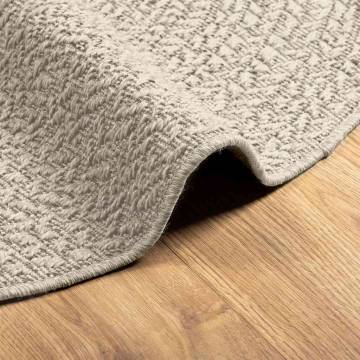 ZIZUR Cream Rug Ø 120 cm - Jute Look for Indoor & Outdoor