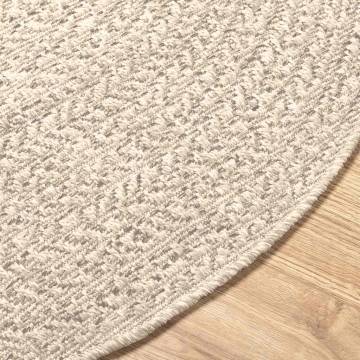 ZIZUR Cream Rug Ø 120 cm - Jute Look for Indoor & Outdoor