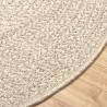 ZIZUR Cream Rug Ø 120 cm - Jute Look for Indoor & Outdoor