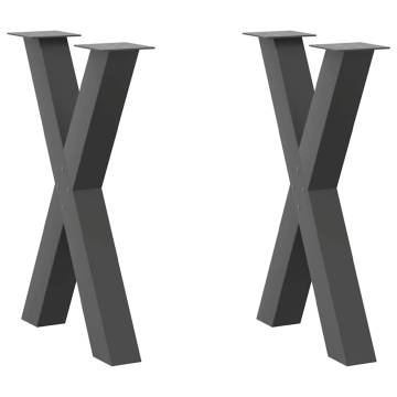 X-Shaped Dining Table Legs - Anthracite 60x(72-73) cm Steel